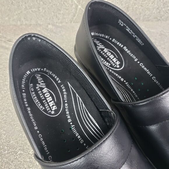 Easy Street Easy Works Shoes Womens 7.5 M Black Lyndee Comfort Clog - Picture 7 of 8